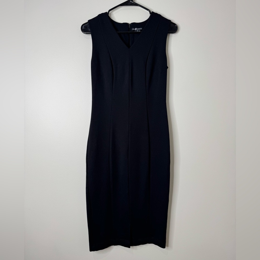 Nora Gardner Black Seamed‎ Bodycon Sleeveless Pencil Business Casual Midi Dress